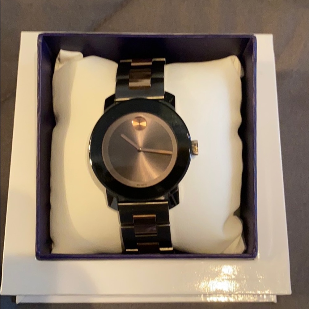 Movado rose gold watch
